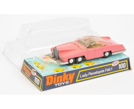Dinky Toys 100 "Thunderbird" Lady Penelopes FAB 1 Rolls Royce -Pink body and roof slides, light gold interior with "Lady Pene
