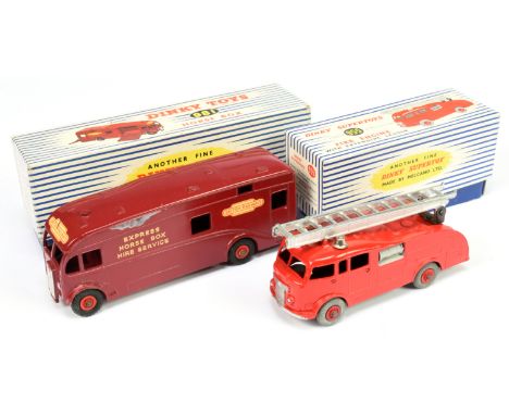 Dinky Toys A Pair - (1) 955 Fire Engine With Extending Ladder - Red including supertoy hubs with grey tyres, silver trim and 