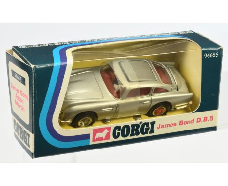 Corgi Toys 96655 (1995 re-issue 270) "James Bond" (1/43rd) Aston Martin DB5 - silver, red interior and Tyre Slashers - with a