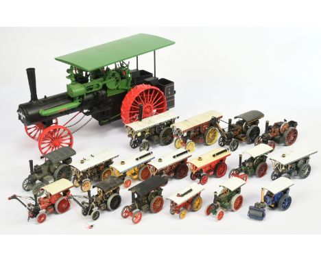 A Group Of 18&nbsp; Unboxed&nbsp; Steam Traction Engines - To include Corgi Classics Fowler, Matchbox MOY, Large Scale ERTL P