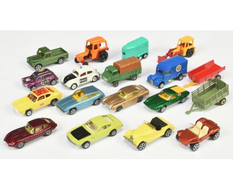 Corgi Husky And Juniors Unboxed Group To include - Ford Carpi, "Ironside" Van, Tractor, Jaguar Type E Plus others - condition