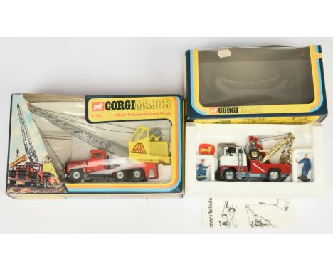 Corgi Toys A Pair - (1) 1142 Ford Holmes Wrecker - Red, white, black with deep gold booms, cast hubs and with correct figures