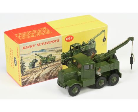 Dinky Toys Military 661 Scammell Recovery Tractor - Green including plastic hubs with windows and&nbsp; figure driver - Excel