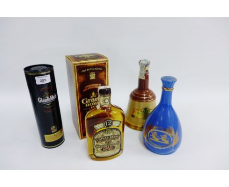 Whisky to include Chivas Regal, 12 years, 40% vol, 500ml, Grants Royal 12 years old blended Scotch whisky, 43%vol, 1 litre, b