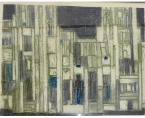 Valerie Thornton  Architectural Screen Print,  signed in pencil and numbered 36/40,  in a glazed frame, 55 x 43cm 