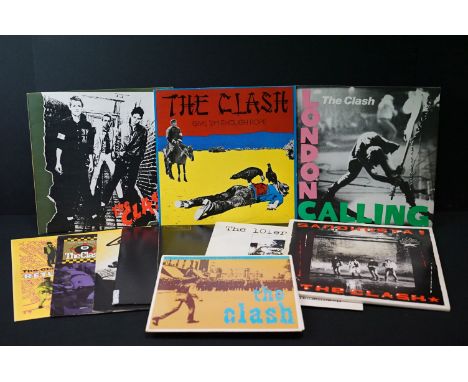 Vinyl - The Clash &amp; related 5 LP's, 1 10" and 5 12" singles including London Calling Vg+/Ex with printed inners, Give 'Em