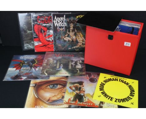 Vinyl - Over 20 Heavy Metal LP's 12" and 10" singles including many rarities featuring Cadena Perpetua ?En Nombre De La Paz (