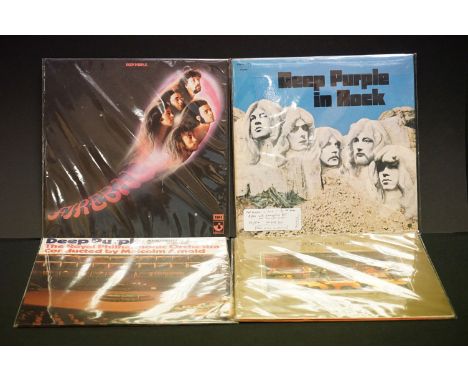 Vinyl - 4 Deep Purple LP's to include In Rock (SHVL 777) first UK press, Fireball (SHVL 793) first UK press, Made In Japan (T