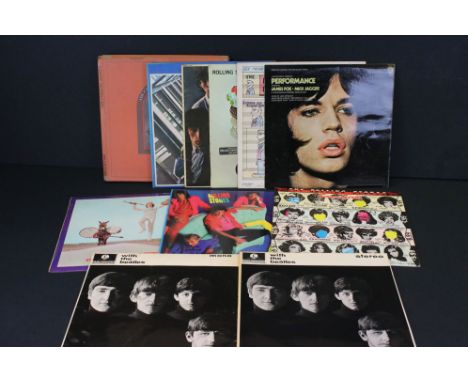 Vinyl - 11 LP's from The Beatles, The Rolling Stones and related to include 1967-70, With The Beatles (mono &amp; stereo), Co