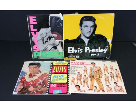 Vinyl ? Four Elvis Presley UK 1st pressing albums to include No. 2 (CLP 1105) Sleeve Gd- (tears &amp; losses), Vinyl VG+ with