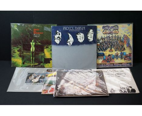 Vinyl - 7 Procol Harum LP's to include Shine On Brightly (early US A&amp;M Records pressing), Broken Barricades, In Concert W