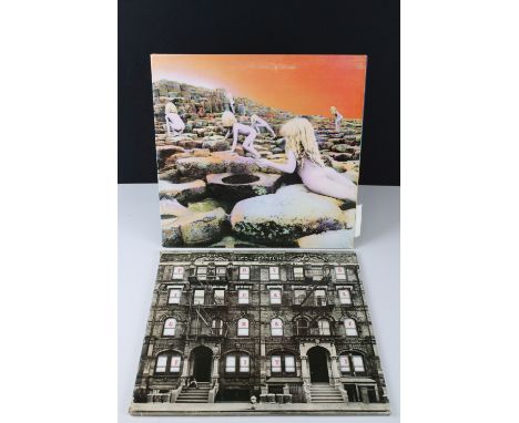 Vinyl - Led Zeppelin 2 LP's to include Houses Of The Holy (K 50014) orang &amp; green Atlantic label with A2 B2 matrices, unl