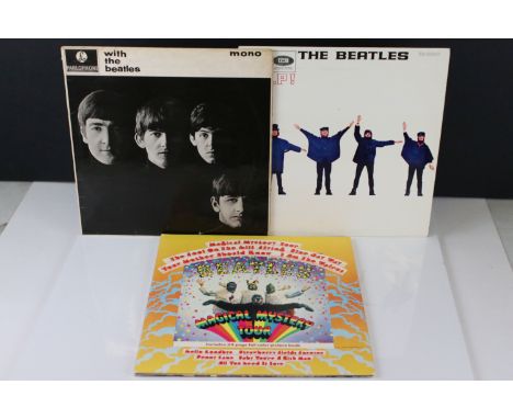 Vinyl - The Beatles 3 LP's to include Magical Mystery Tour (PCTC 255) French pressing black &amp; silver labels with 2 x boxe