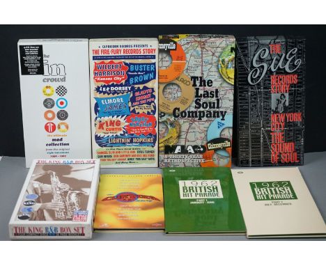 CD?s - 8 Soul / Northern Soul larger CD Box Sets : The Last Soul Company (6 CD?s), The Sue Records Story (4 CD?s), The In Cro