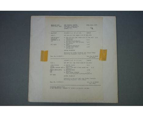 Vinyl - Soul Aretha Franklin Hey Now Hey (The Other Side Of The Sky). Rare UK 1973 Test Pressing Album A1 / B1. (1973, UK Tes
