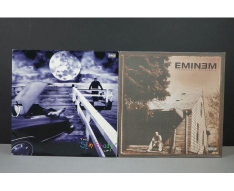 Vinyl - Two Eminem LPs to include The Slim Shady LP INT2-90287 with insert (vg+ overall with a large non feelable mark to sid