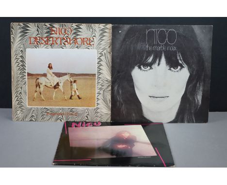 Vinyl - Nico 3 LP's to include Desertshore (K 44102) textured sleeve which is at least Vg, Vinyl grubby but at least Vg, The 