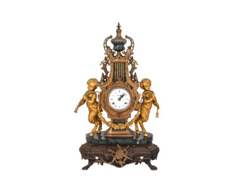A LARGE IMPERIAL HERMLE MANTEL CLOCK
Italian case by Imperial, German mechanical chiming movement by Franz Hermle, gilt metal