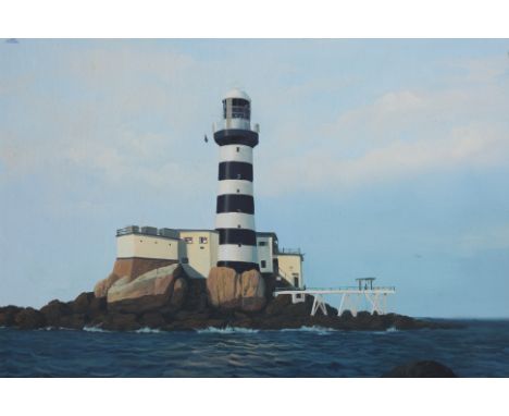 UNATTRIBUTED (XX) -  HORSBURGH LIGHTHOUSE, SINGAPORE
Oil on canvas laid on board, indistinctly signed 'Tun'(?) and dated 1994