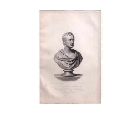 AN AQUATINT ETCHING OF SIR THOMAS STAMFORD RAFFLES, 1830
'President of the Zoological Society', copper plate engraving, from 