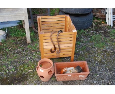 Square plant stand 14 1/2'' x 20'' high, terracotta herb planter etc