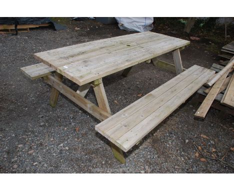 Picnic bench 60'' long x 30'' wide.