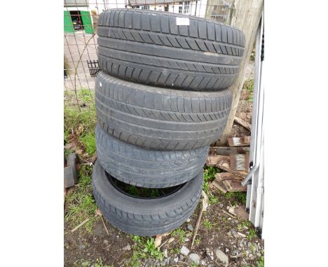 Two tyres 225 R16 good tread, plus two Dunlop tyres 215/45 R16.