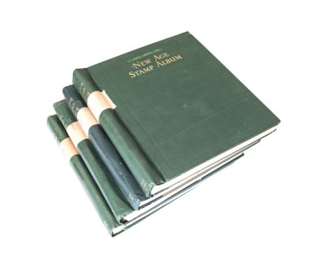 COMMONWEALTH COLLECTION - 4 x NEW AGE STAMP ALBUMS - MINT &amp; USED Less than 50% complete but some nice items noted 