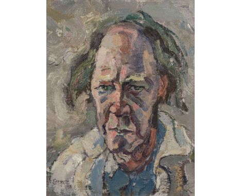 Gregoire Johannes Boonzaier (South African 1909-2005) SELF PORTRAIT signed and dated 1988; 'die jare begin fel, 1988, eiedom 