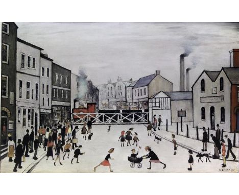 Laurence Stephen Lowry RA (British, 1887-1976)- 'Level Crossing, Burton-on-Trent'
Pencil signed artist proof colour print, si