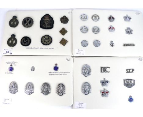 A board containing Senior Officers embroidered Insignia
To include a large patch from the City of Aberdeen, two chrome cap/he