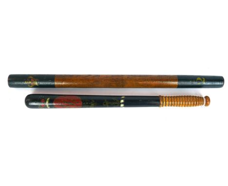 An Edinburgh City Police Special Constables baton/truncheon, mid to late 19th Century
The 45cm truncheon painted with Queen V