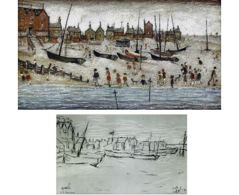 Laurence Stephen Lowry RA (British, 1887-1976)- 'The Beach'
A pencil signed colour print with blind stamp to the margin, publ