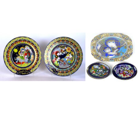 Six assorted Rosenthal ceramic and glass Christmas and collector's plates
Various years including 1976, 1977, 1979.
