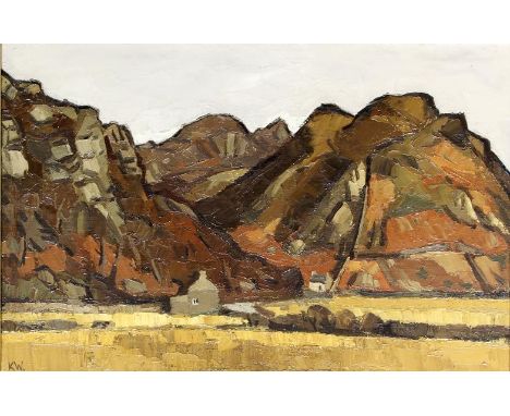 Sir Kyffin Williams RA KBE (British, 1918-2006) - 'Maentworg Valley, Snowdonia'
Oil on canvas, signed with initials, bears ol