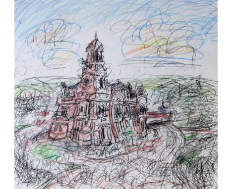 Charlie Shiels (British, 1947-2012) - 'Bank at Mumps Bridge' (Oldham)
Coloured crayons and pencil sketch, signed, bears hand 
