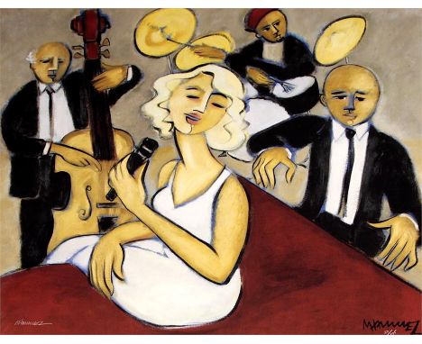 Marsha Hammel (American, b.1949) - 'Jazz Emsemble'
Limited edition giclee print, no 127/195, approx 76x80cm, framed and glaze