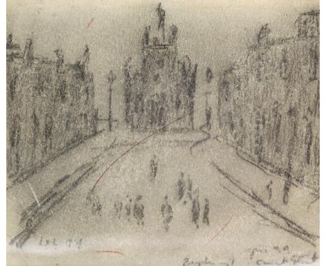 Attributed to Laurence Stephen Lowry RA (British, 1887-1976) - 'City Scene, Manchester'
Pencil on paper, signed lower left 'L