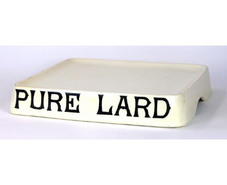 An early 20th Century ceramic 'Pure Lard' advertising butchers slab
Of square form, 35x35cm (illustrated)
