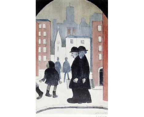 Laurence Stephen Lowry RA (British, 1887-1976)- 'Two Brothers'
Pencil signed colour print, signed to mount, bears blind stamp