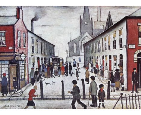 Laurence Stephen Lowry RA (British, 1887-1976)- 'The Fever Van'
Signed print in blue ink to the margin, approx 42x52cm, frame