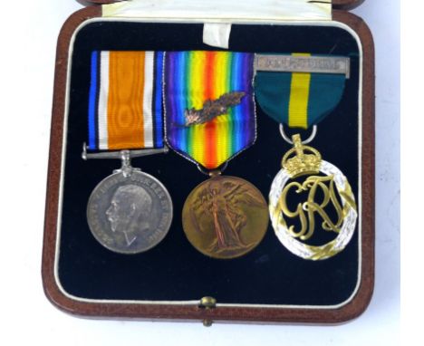 A WWI Gallantry medal group
Awarded to Lieutenant W. F. Aston of the Royal Army Veterinary Corps, comprising British War meda