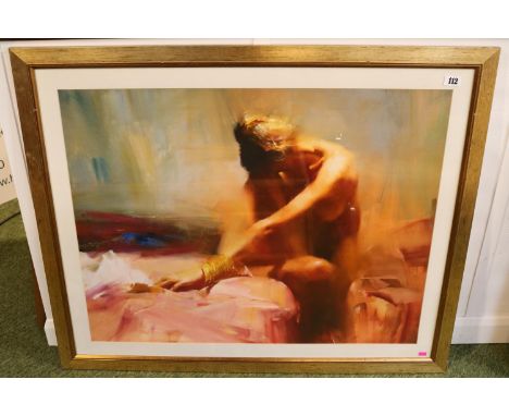 Large Gilt framed poster print of a Nude 107 x 89cm 