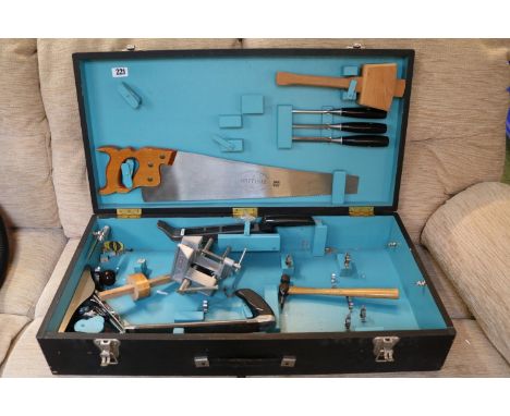 Cased Tool Chest with assorted tools to include Stanley, Surform etc 