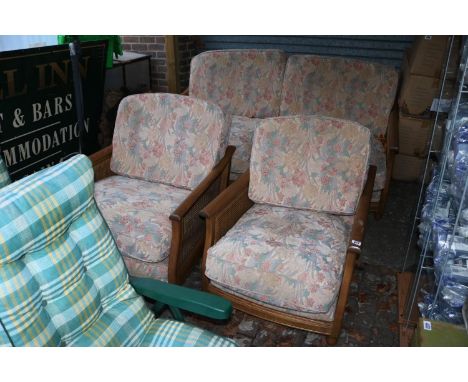 Ercol Upholstered bergère sided sofa suite 