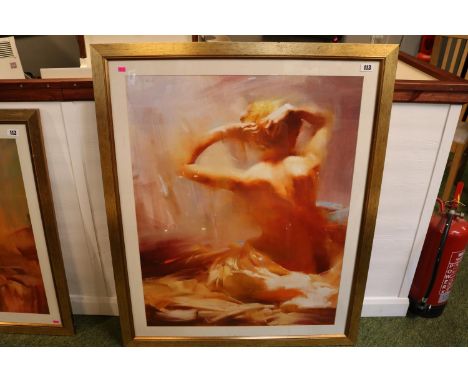 Large Gilt framed poster print of a Nude 87 x 106cm 
