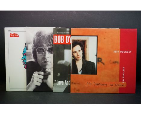 Vinyl - Four classic artist LPs to include John Lennon The Very Best of, Bob Dylan Love and Theft, Jeff Buckley Sketches on C