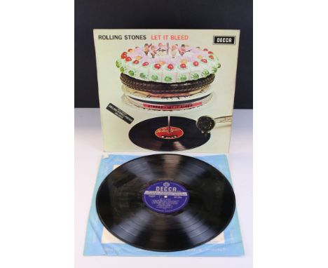 Vinyl - The Rolling Stones Let It Bleed UK 1st press promo sample, unboxed Decca stereo issue with original printed inner sle
