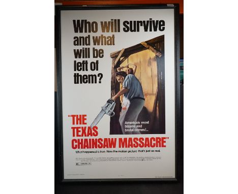 Film Poster - The Texas Chainsaw Massacre film poster USA Litho, card, framed without glass, 29 x 43" frame size 