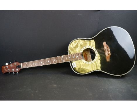 Guitar - black Stagg bowl back electro left handed acoustic guitar